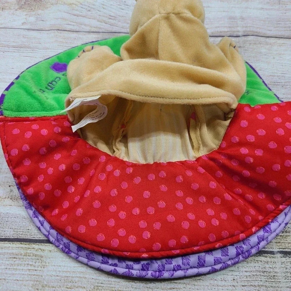 Mommy & Me Plush Kangaroo Puppet Rattle Mirror Tan Green Purple Baby Toy 9.5" - Picture 5 of 6